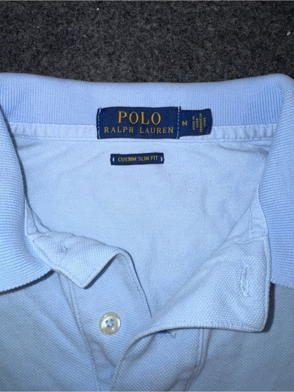 Polo Ralph Lauren Shirt Mens Medium Light Blue Custom Slim Fit Polo Pony Logo